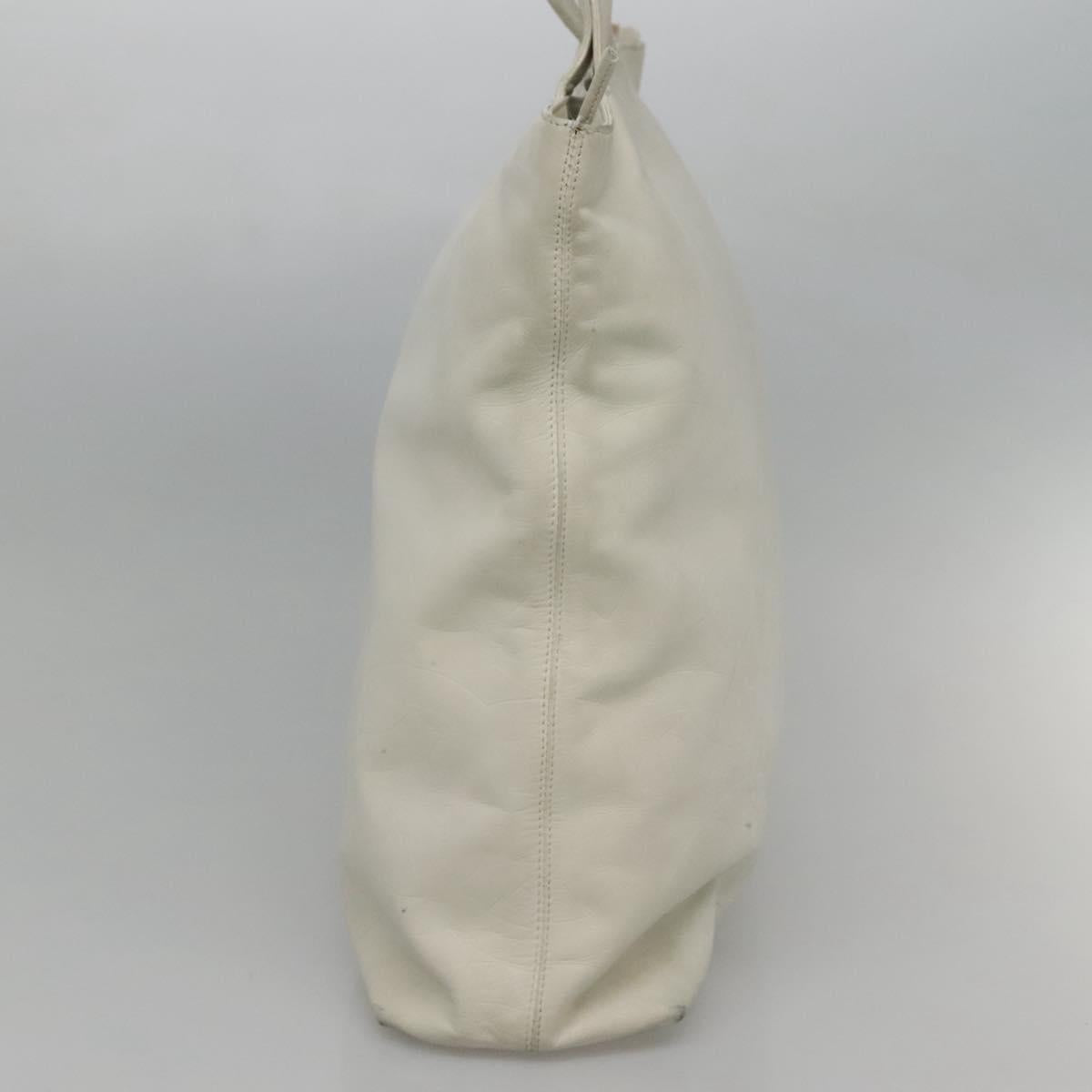 CHANEL COCO Mark Tote Bag Leather White CC