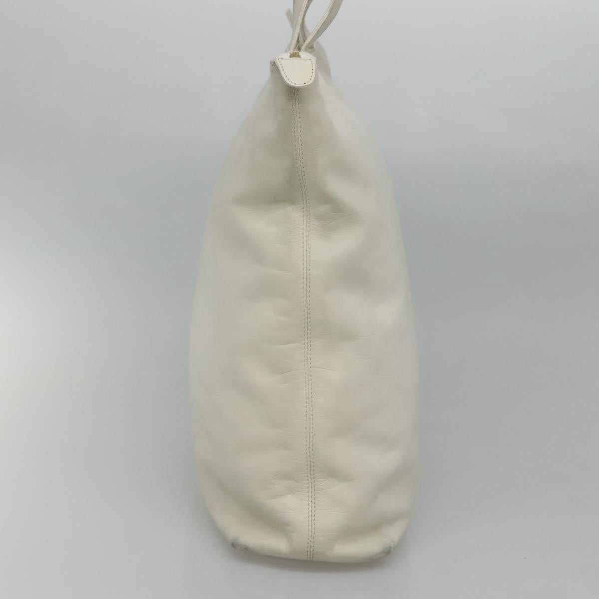 CHANEL COCO Mark Tote Bag Leather White CC