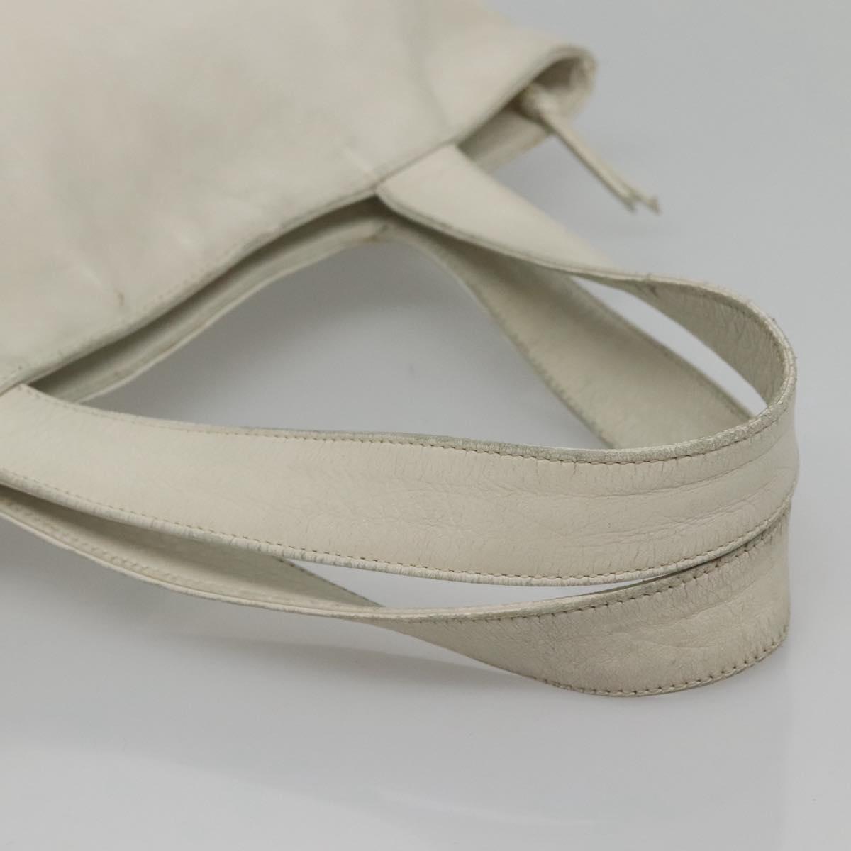 CHANEL COCO Mark Tote Bag Leather White CC