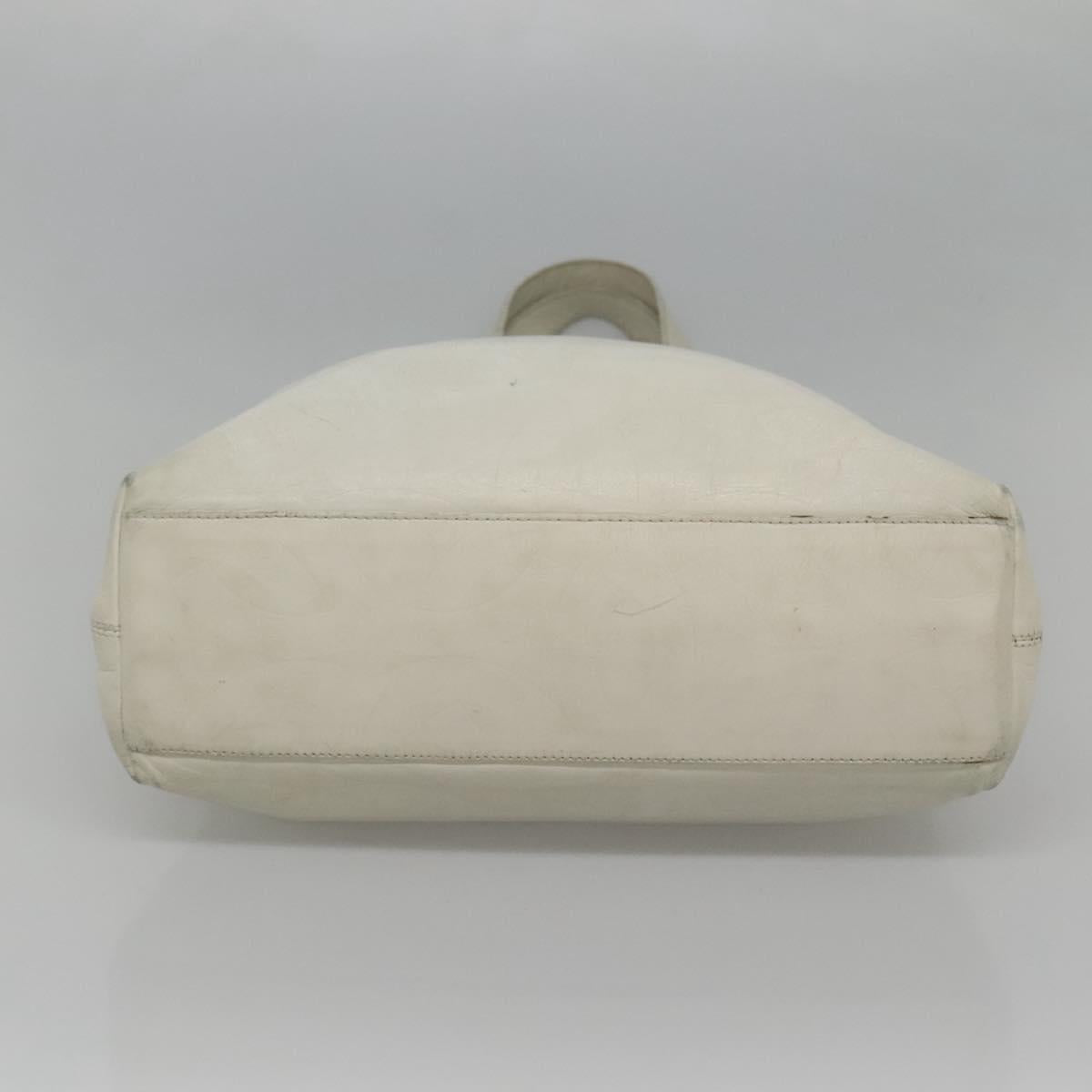 CHANEL COCO Mark Tote Bag Leather White CC