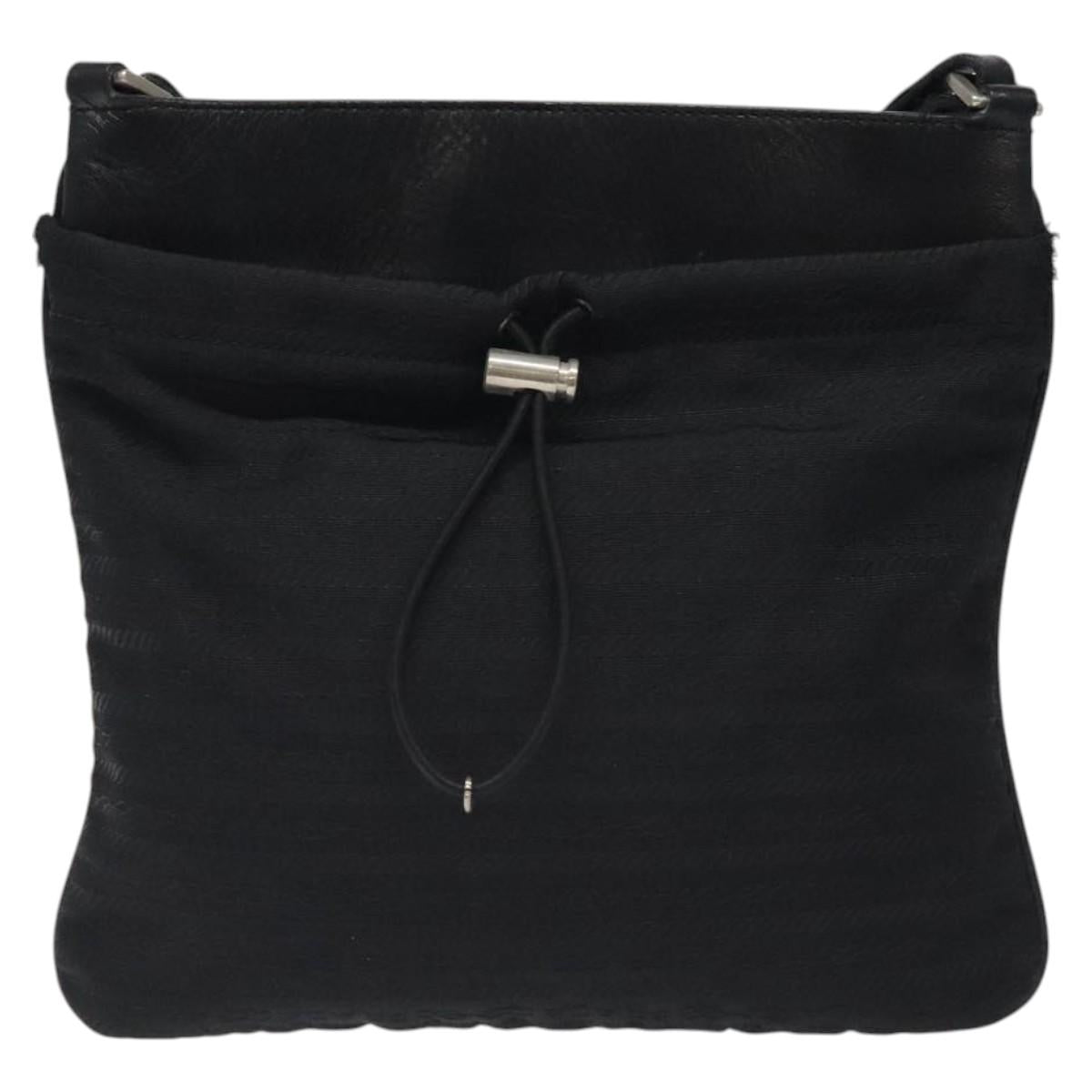 PRADA Shoulder Bag Nylon Black Silver