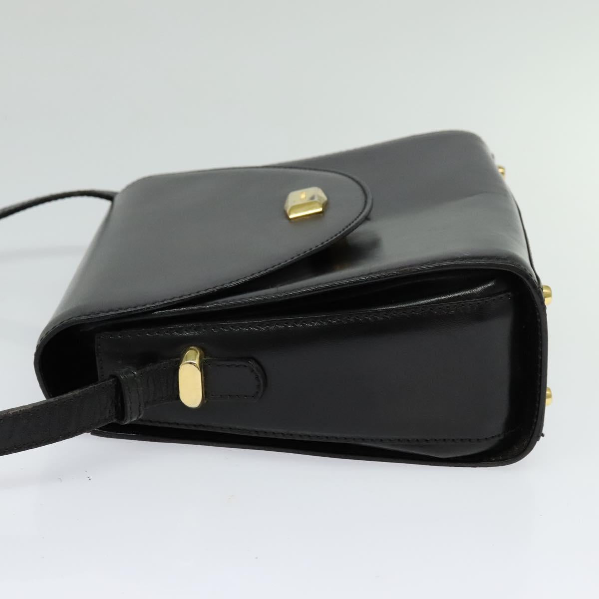 BALLY Shoulder Bag Leather Black Gold