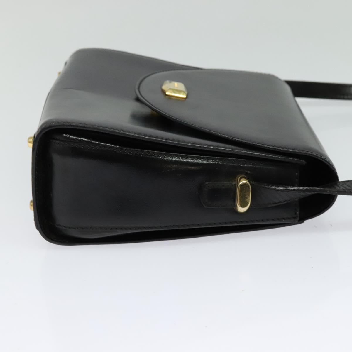 BALLY Shoulder Bag Leather Black Gold