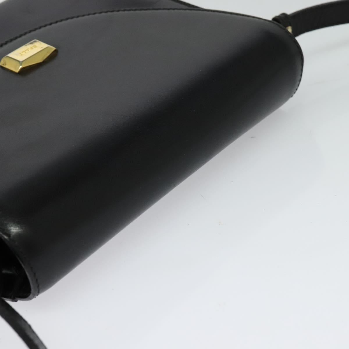 BALLY Shoulder Bag Leather Black Gold