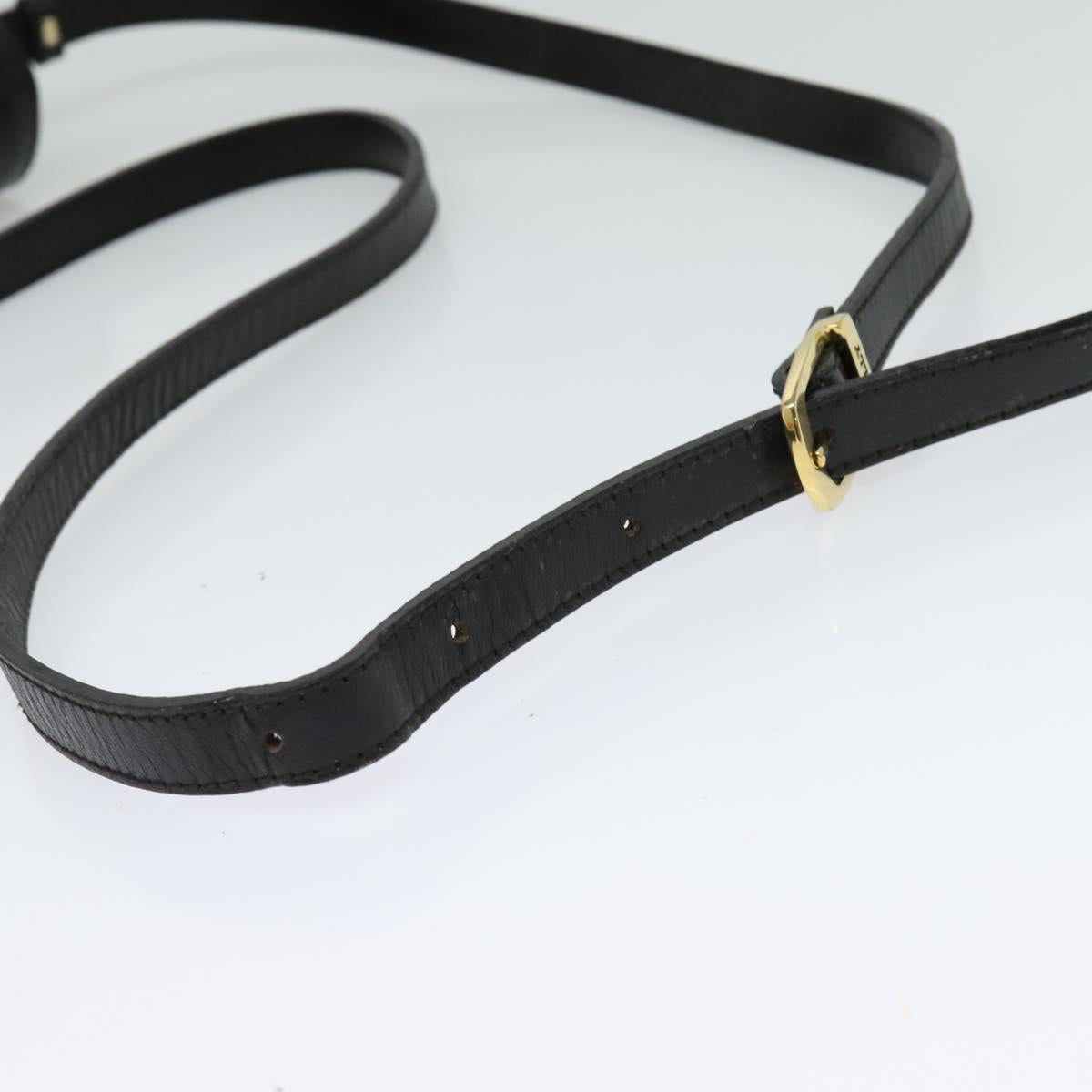 BALLY Shoulder Bag Leather Black Gold