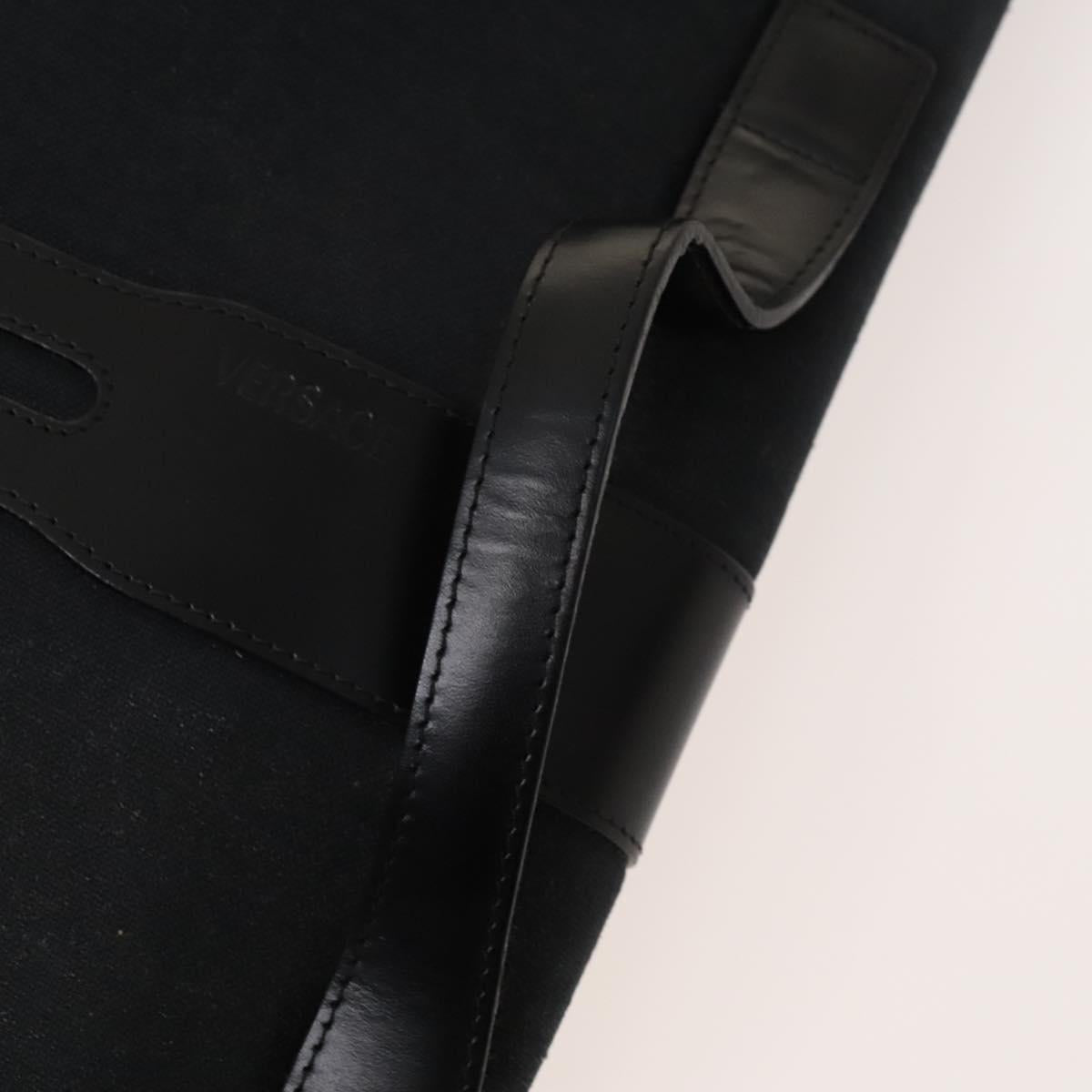 Gianni Versace Hand Bag Canvas 2way Black Silver