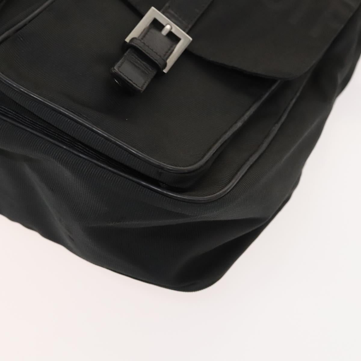 FENDI Shoulder Bag Nylon Black Silver