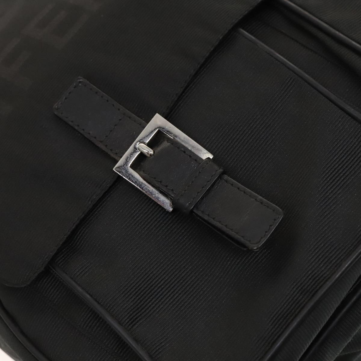 FENDI Shoulder Bag Nylon Black Silver