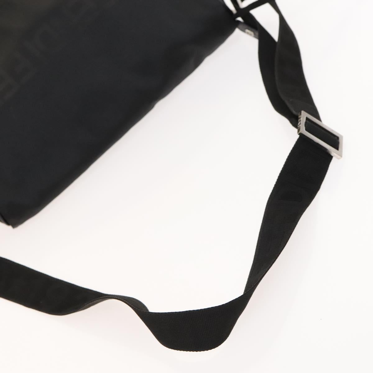 FENDI Shoulder Bag Nylon Black Silver