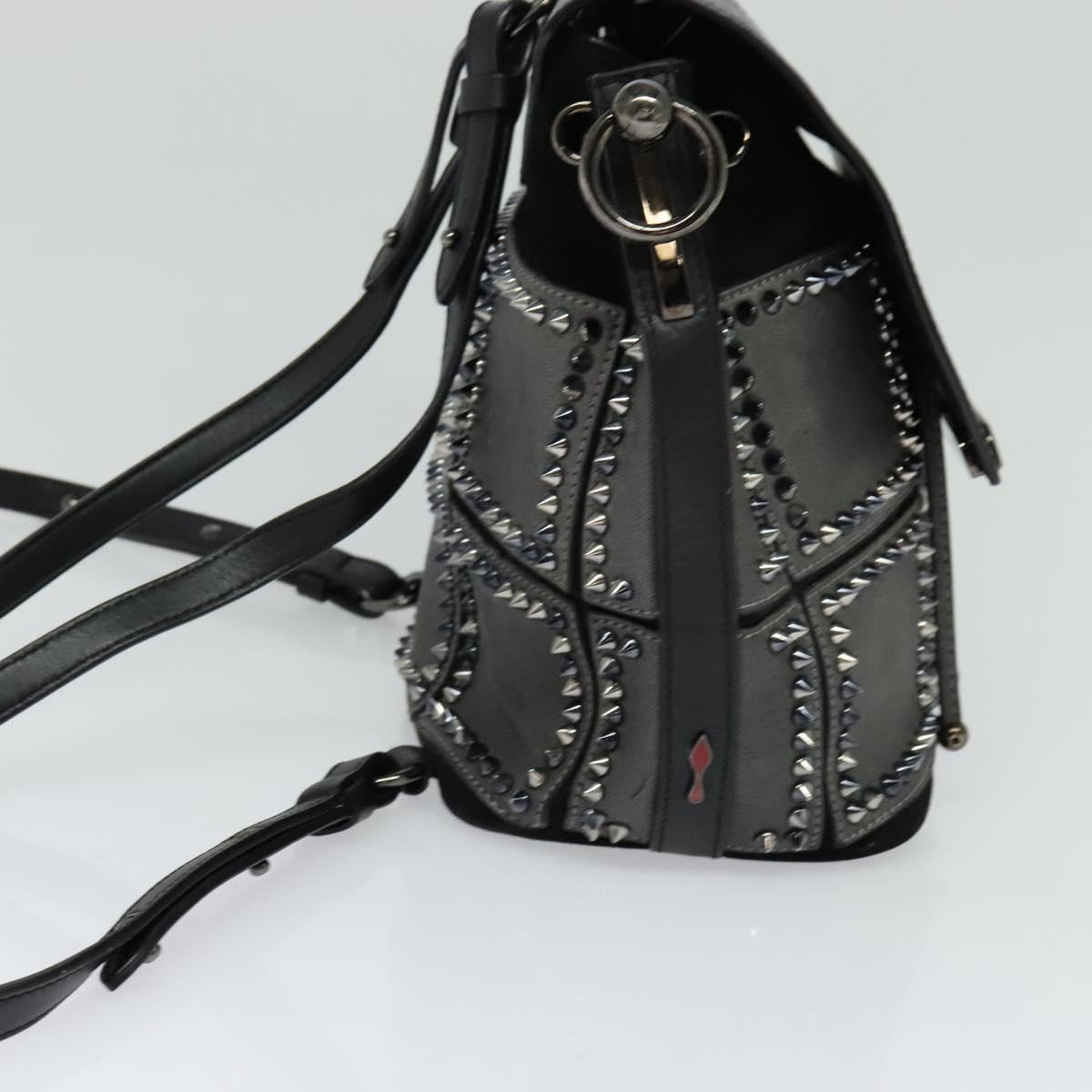 Christian Louboutin Backpack Leather Black Silver