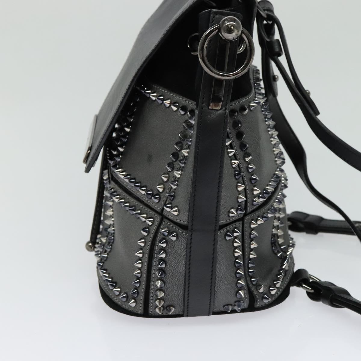 Christian Louboutin Backpack Leather Black Silver