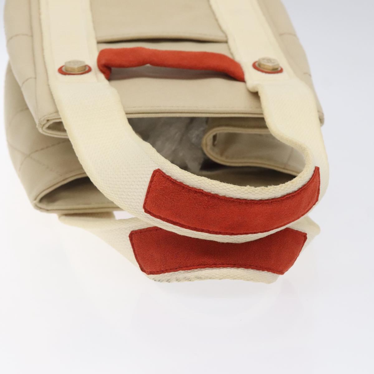 CHANEL Hand Bag Canvas Beige CC