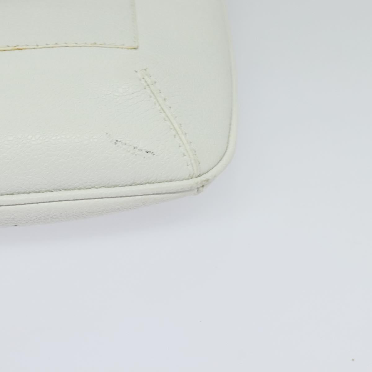 BVLGARI Shoulder Bag Leather White Silver