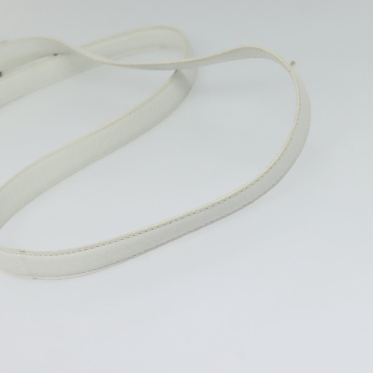 BVLGARI Shoulder Bag Leather White Silver