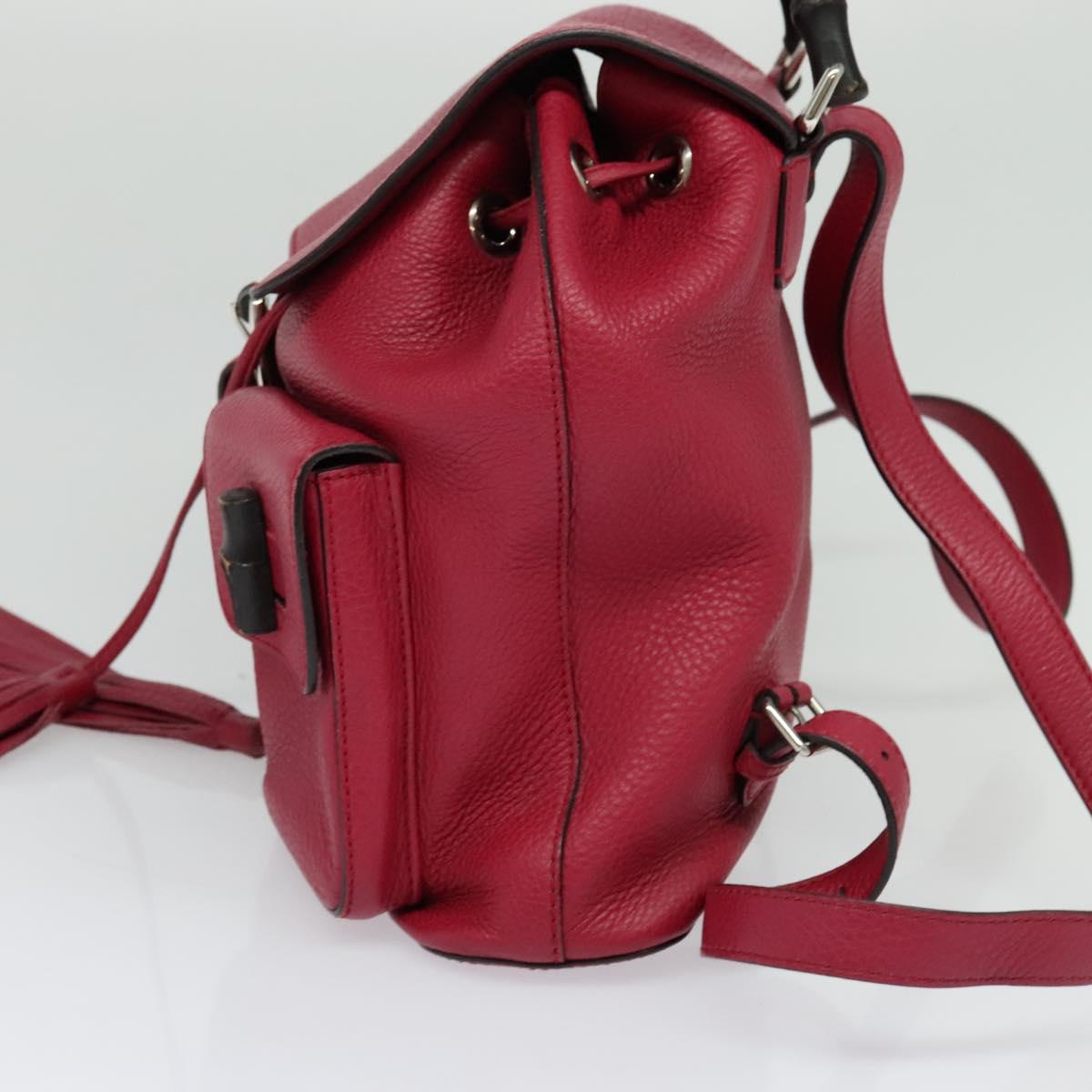 GUCCI Bamboo Backpack Leather Outlet Pink 370833