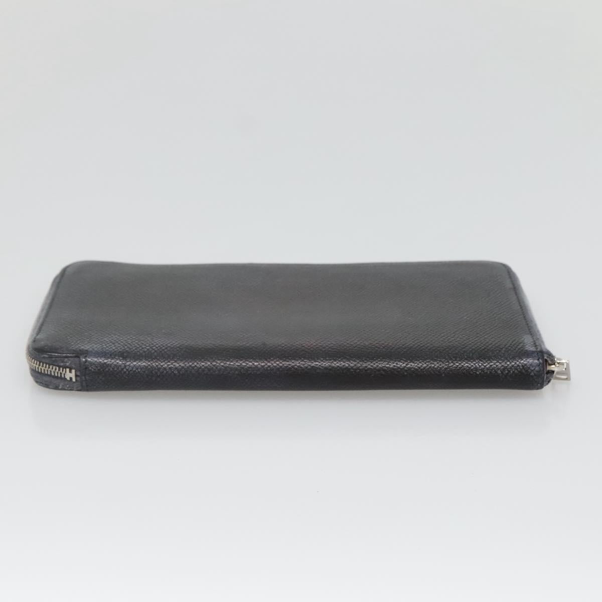 HERMES Long Wallet Leather Navy