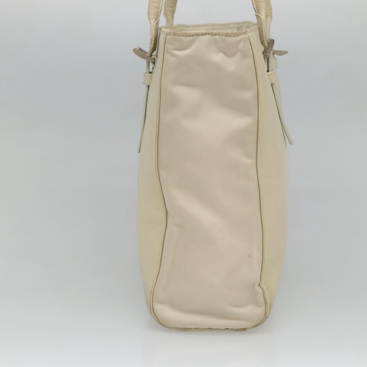 PRADA Shoulder Bag Leather nylon White Silver