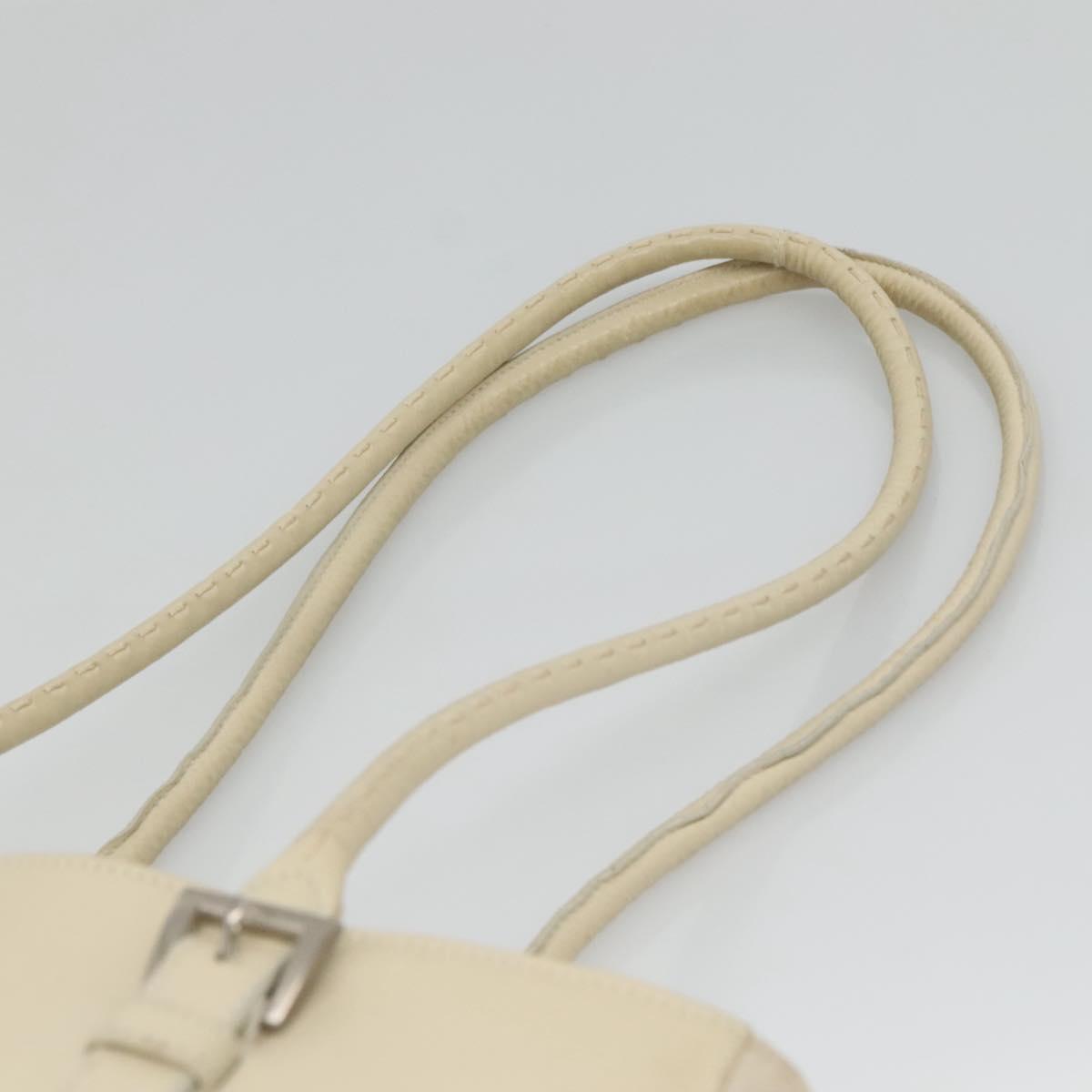 PRADA Shoulder Bag Leather nylon White Silver