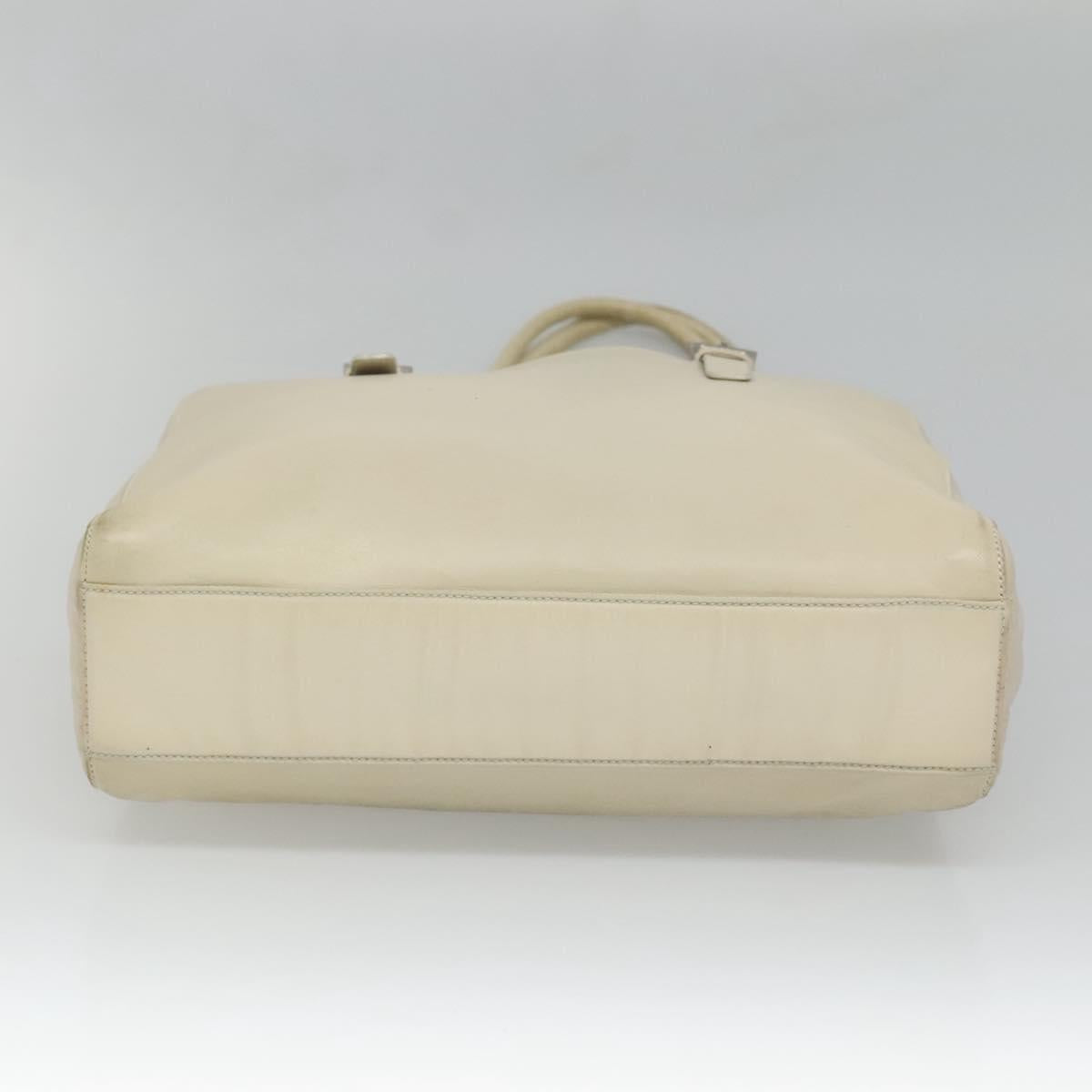 PRADA Shoulder Bag Leather nylon White Silver