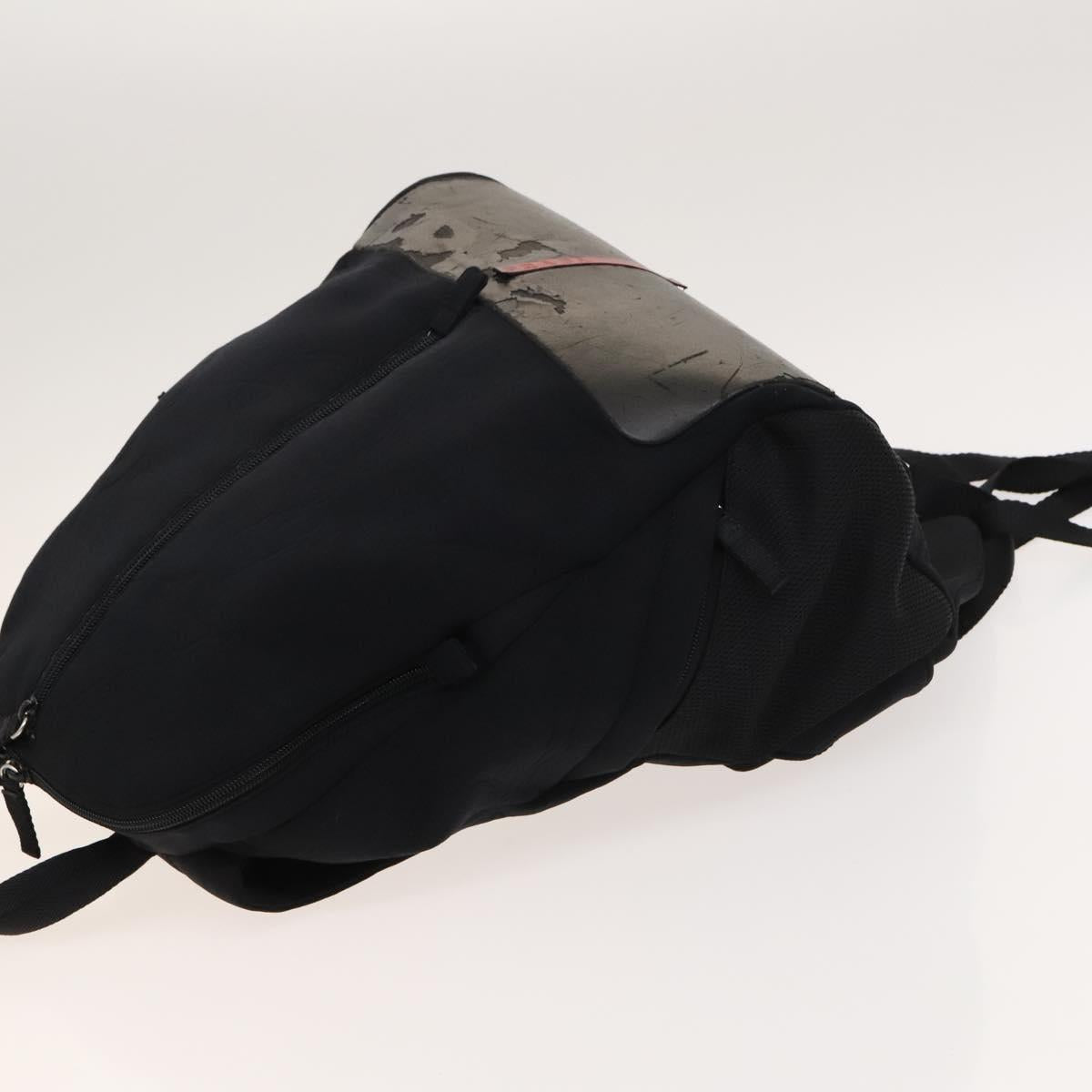PRADA Sports Backpack Cotton Black Silver