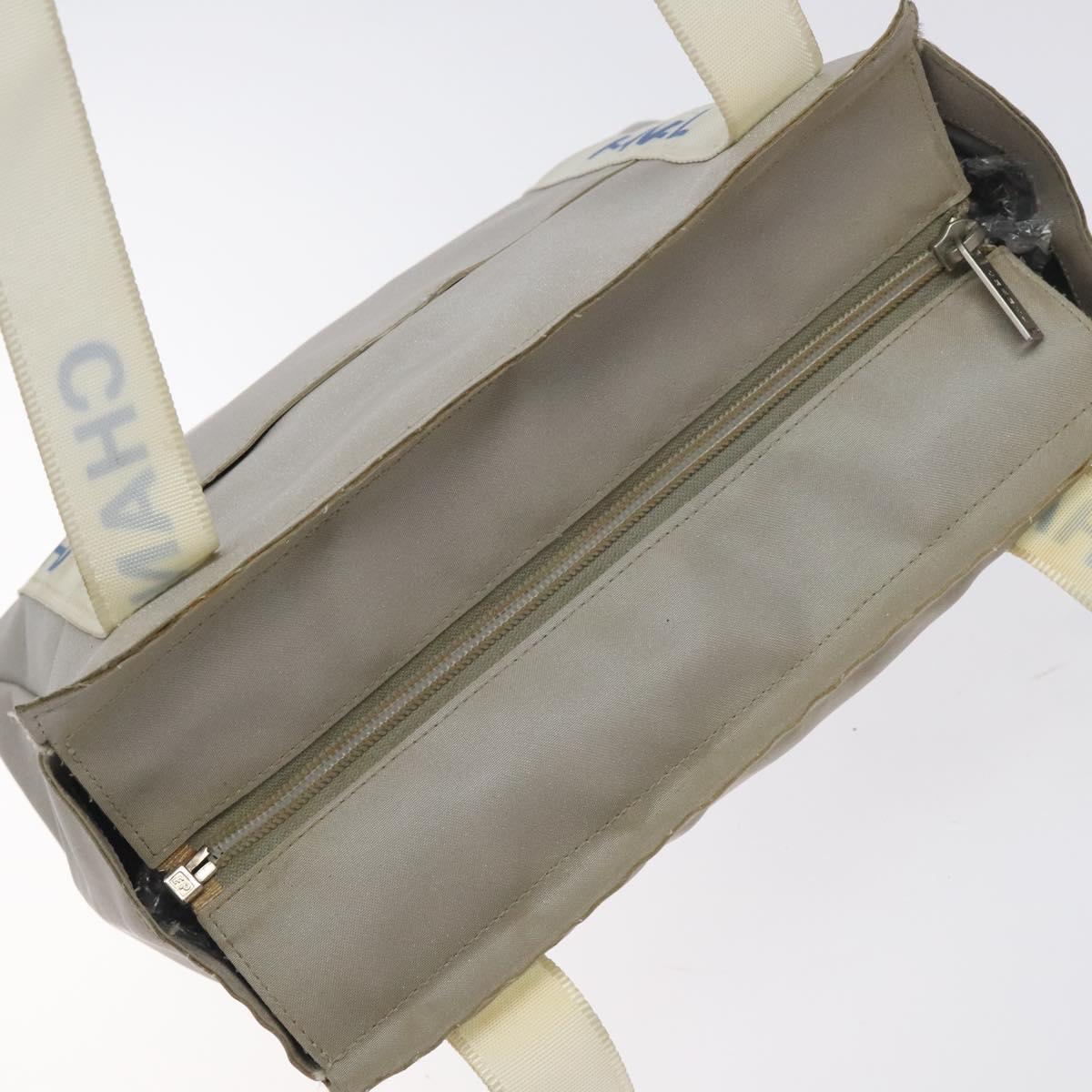 CHANEL Tote Bag PVC Canvas Greige Silver CC