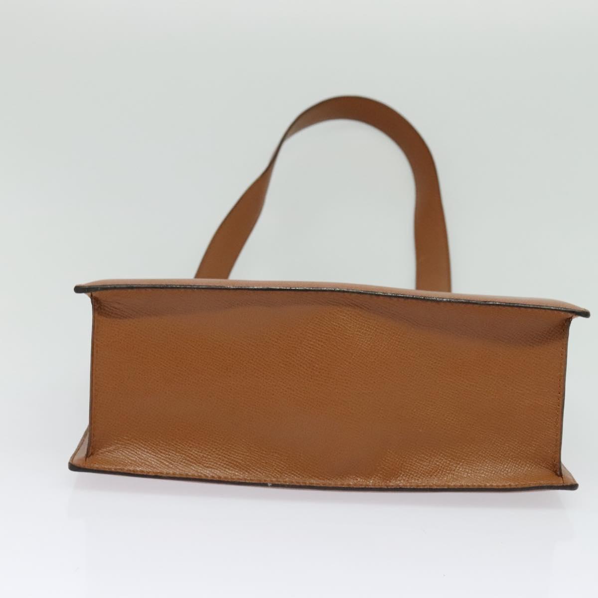 BVLGARI Shoulder Bag Leather Brown Silver