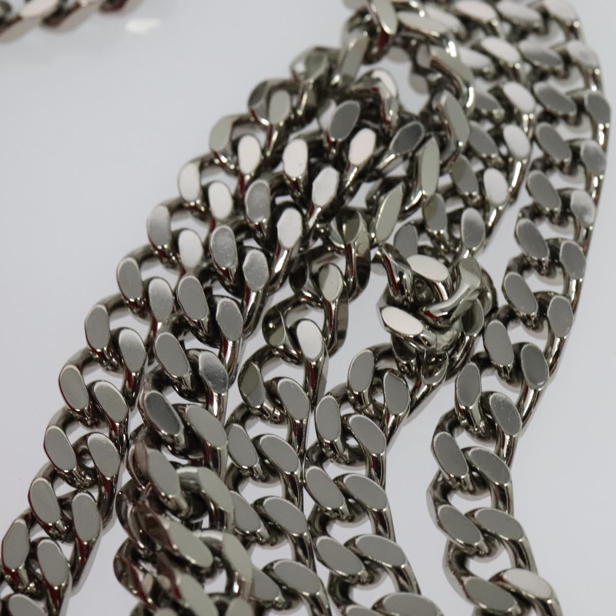 BURBERRY Chain Shoulder Bag pile Red Silver
