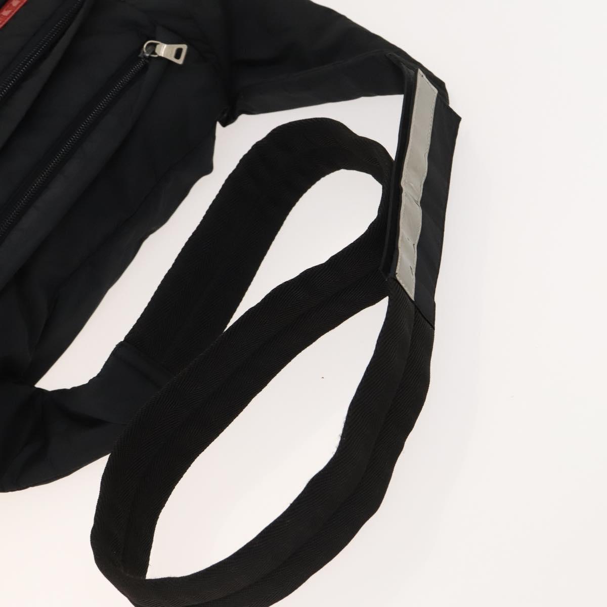 PRADA Sports Shoulder Bag Nylon Black Silver