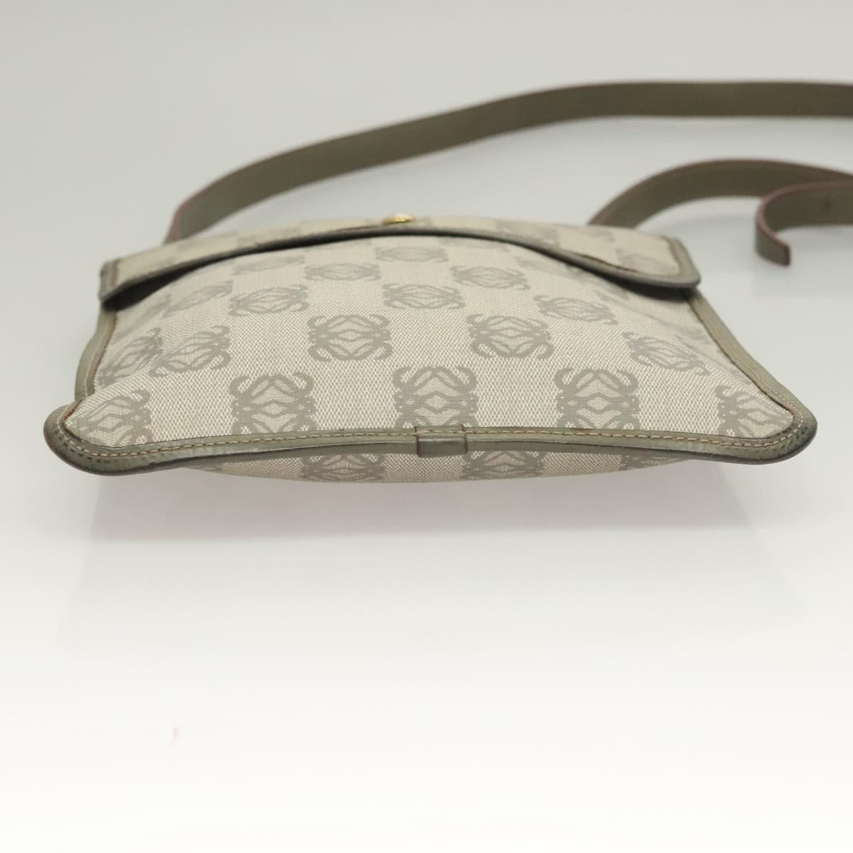 LOEWE Anagram Shoulder Bag PVC Gray Gold