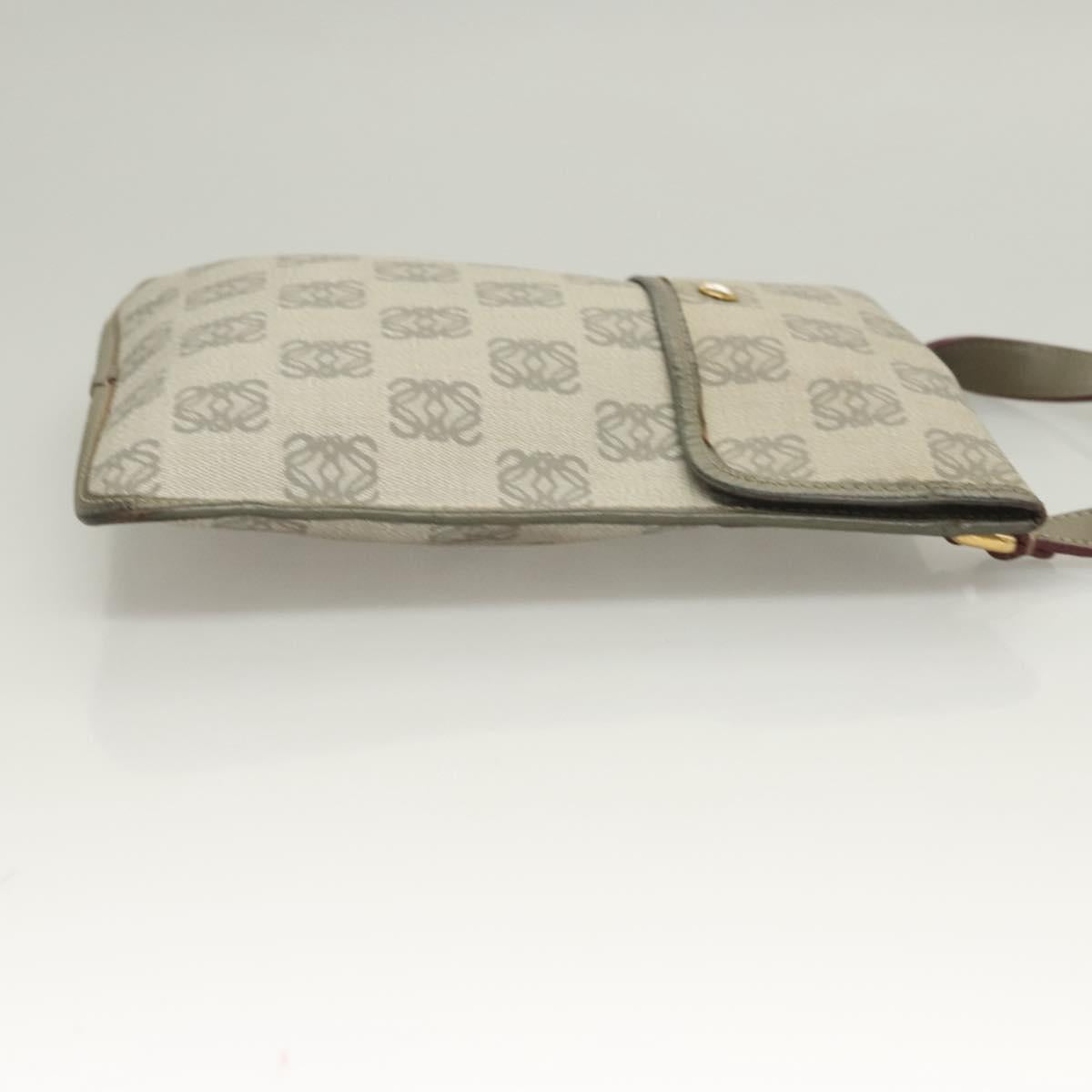 LOEWE Anagram Shoulder Bag PVC Gray Gold
