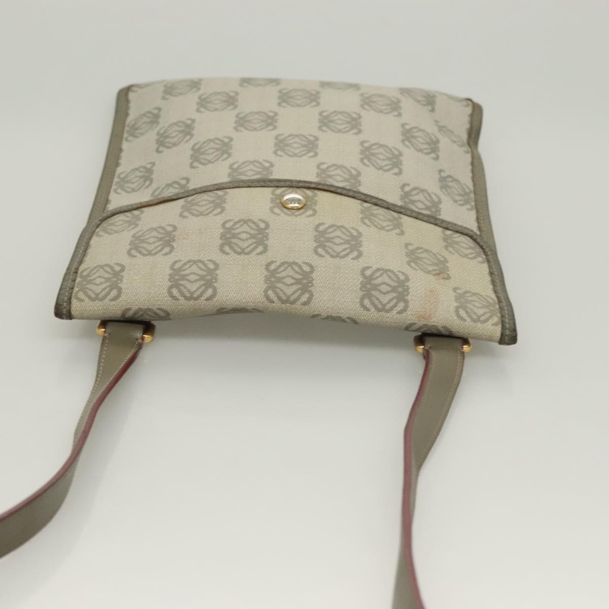 LOEWE Anagram Shoulder Bag PVC Gray Gold