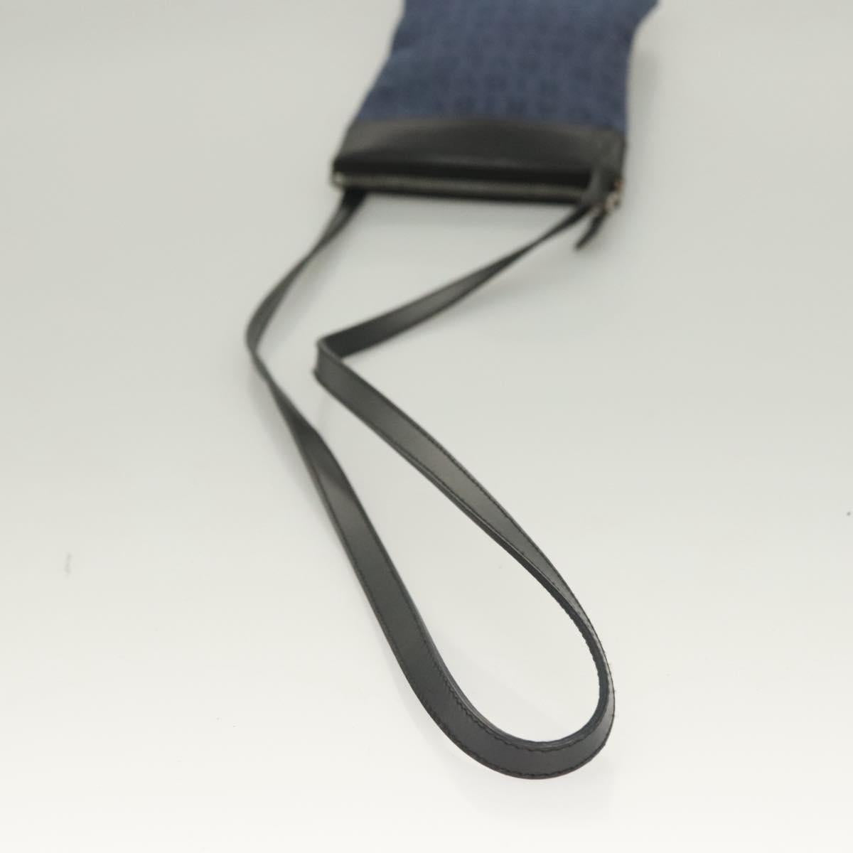 BVLGARI Logo Mania Shoulder Bag Canvas Blue Silver