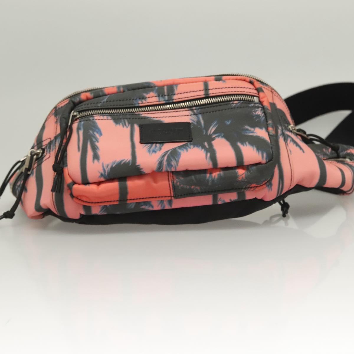 SAINT LAURENT Body Bag Nylon Pink Silver