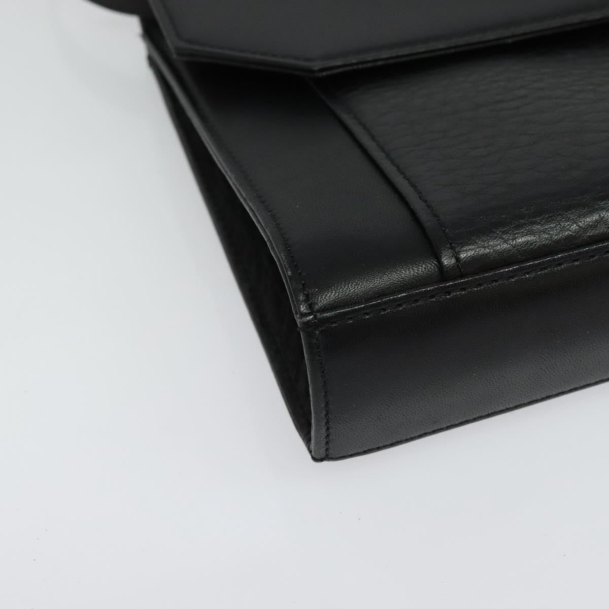 Burberrys Shoulder Bag Leather Black Gold