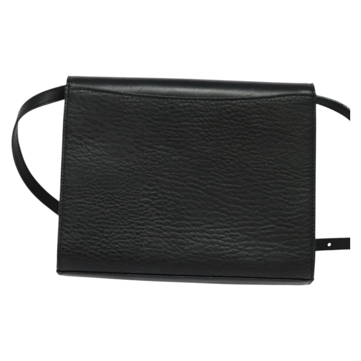 Burberrys Shoulder Bag Leather Black Gold