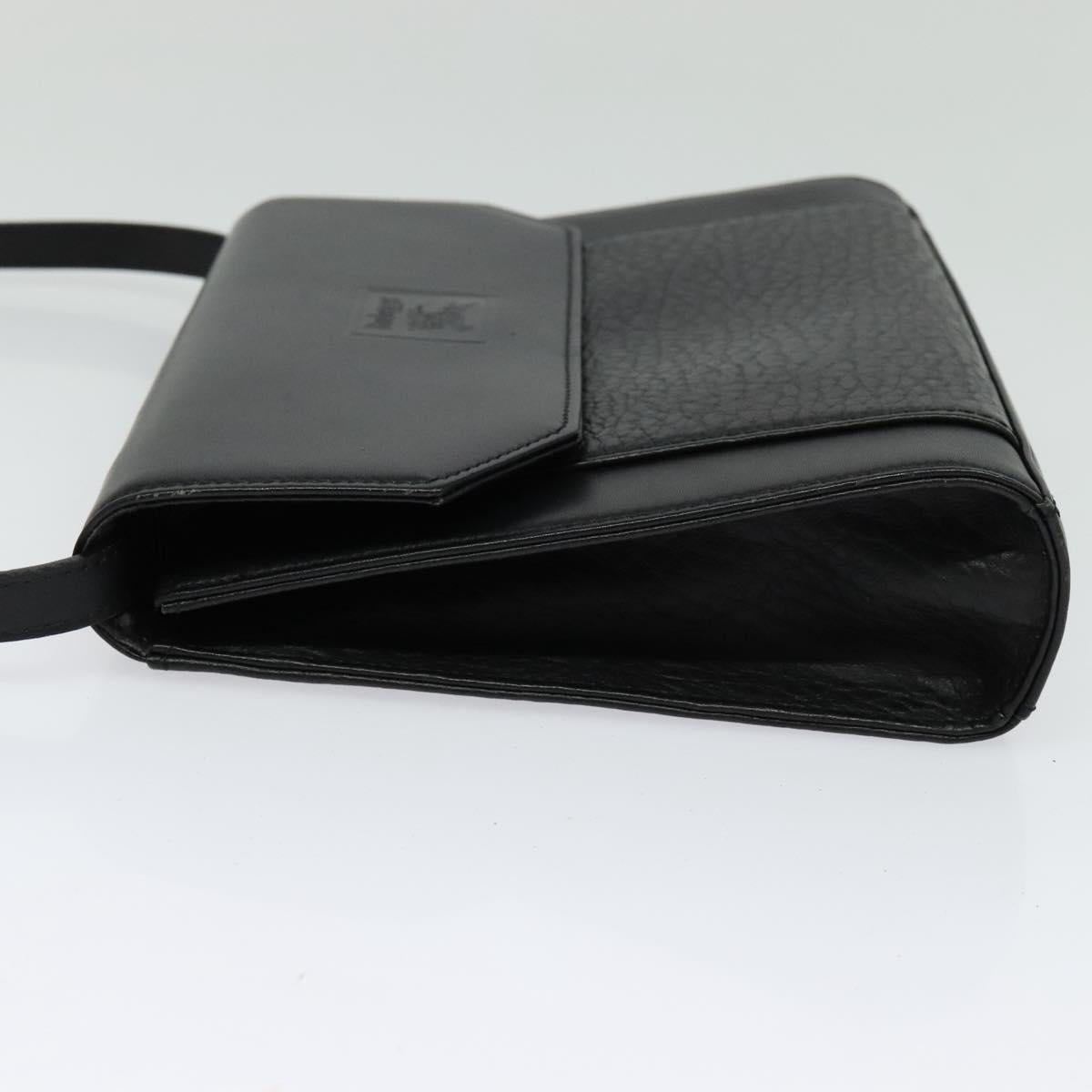 Burberrys Shoulder Bag Leather Black Gold