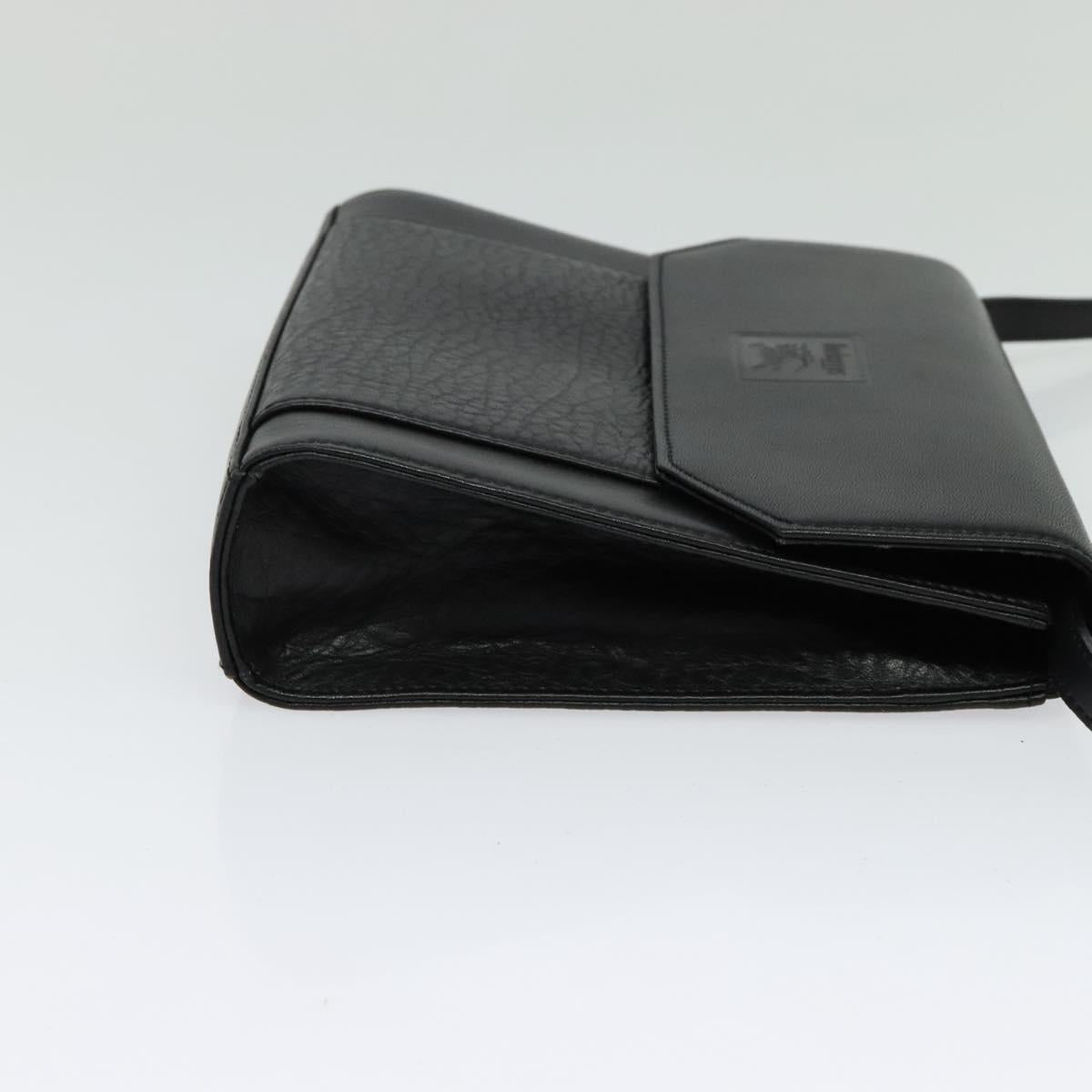Burberrys Shoulder Bag Leather Black Gold
