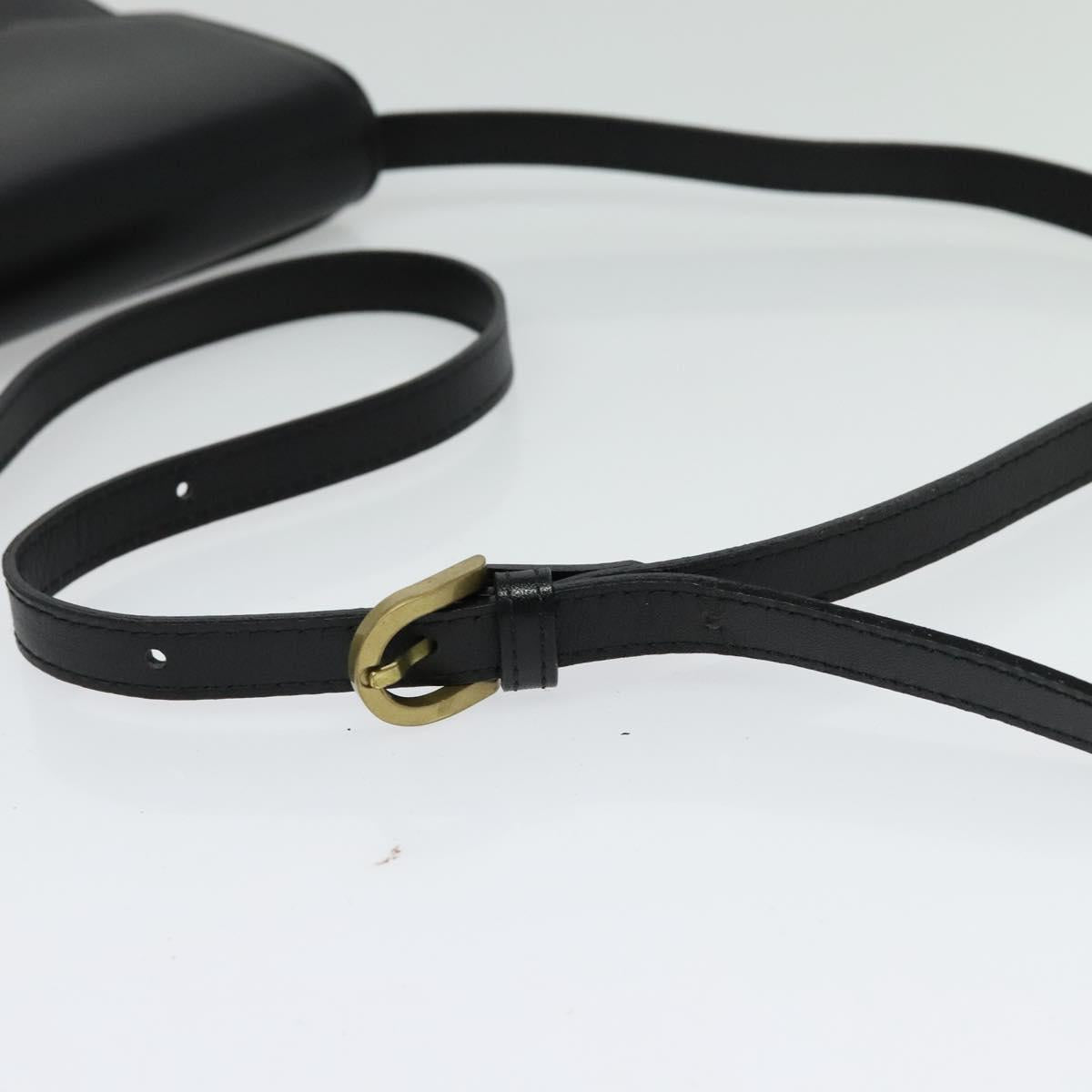 Burberrys Shoulder Bag Leather Black Gold