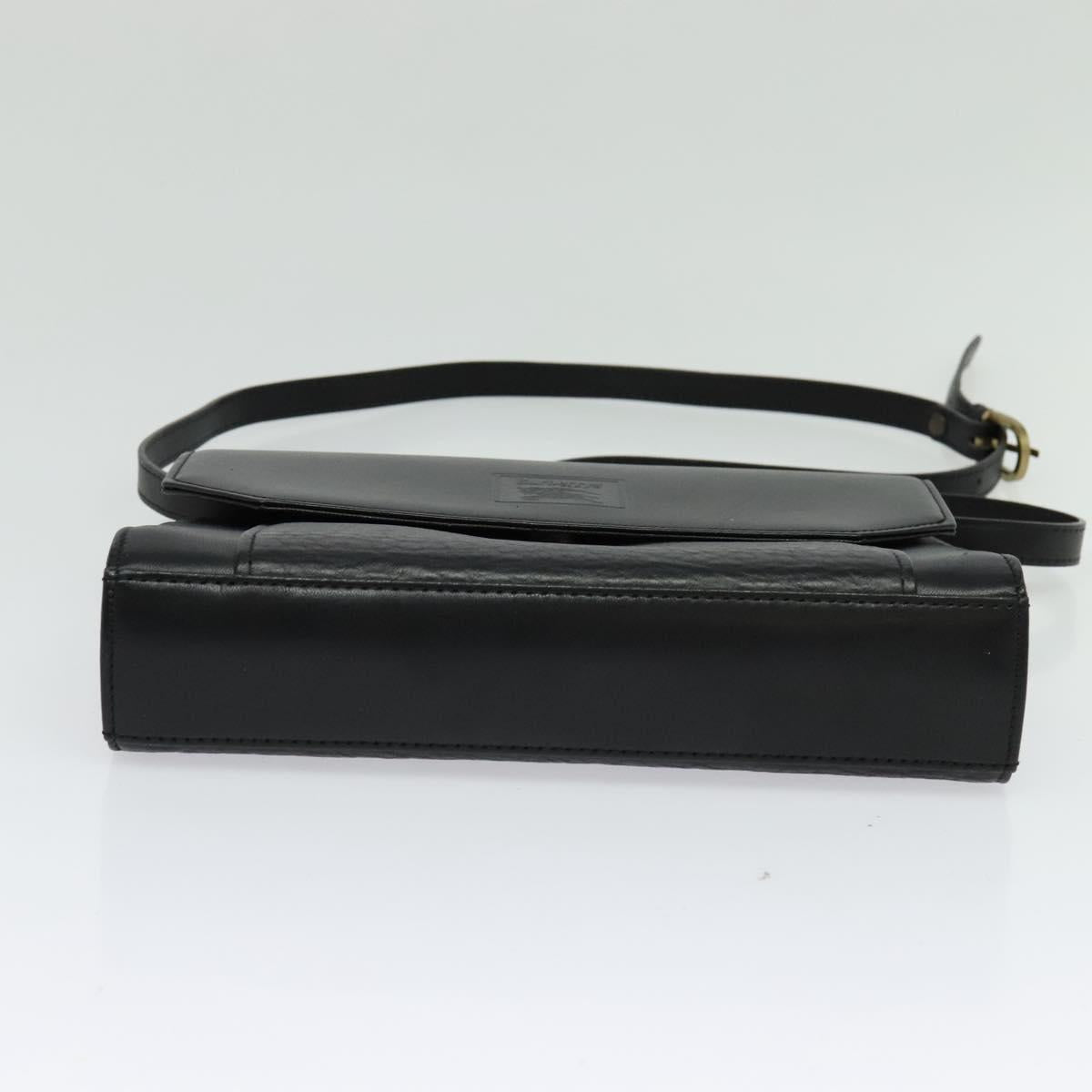 Burberrys Shoulder Bag Leather Black Gold