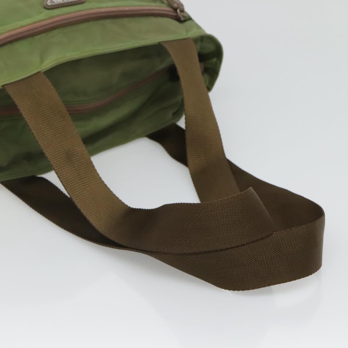 PRADA Shoulder Bag Nylon Khaki Silver
