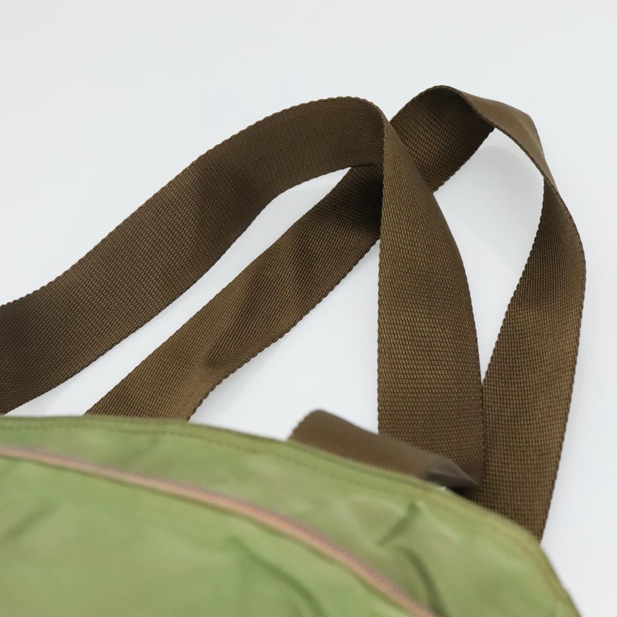 PRADA Shoulder Bag Nylon Khaki Silver
