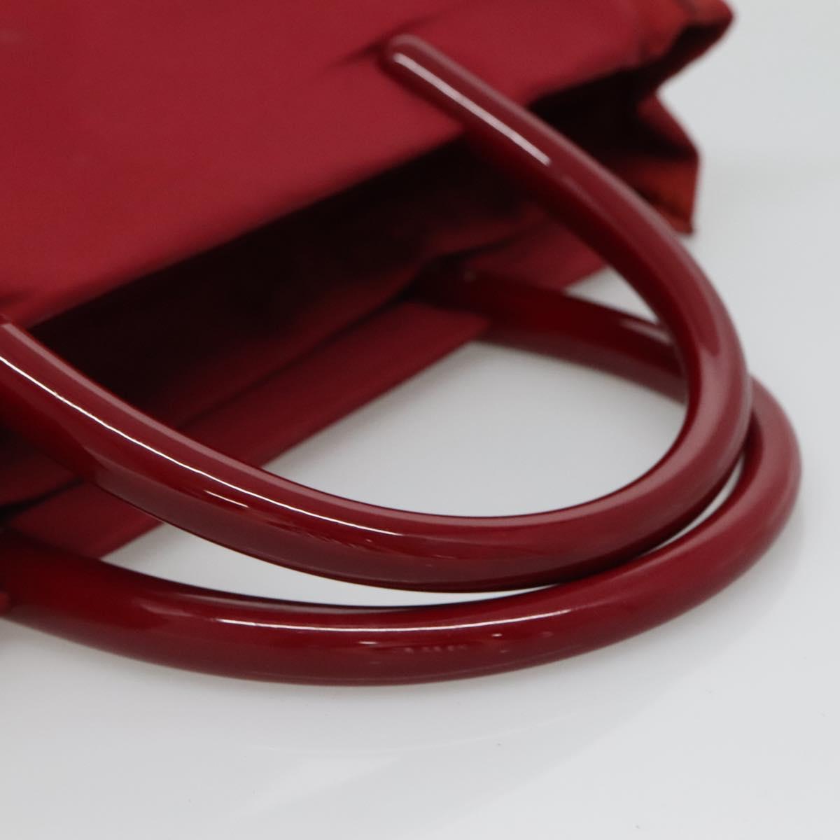 PRADA Tote Bag Nylon Red Silver