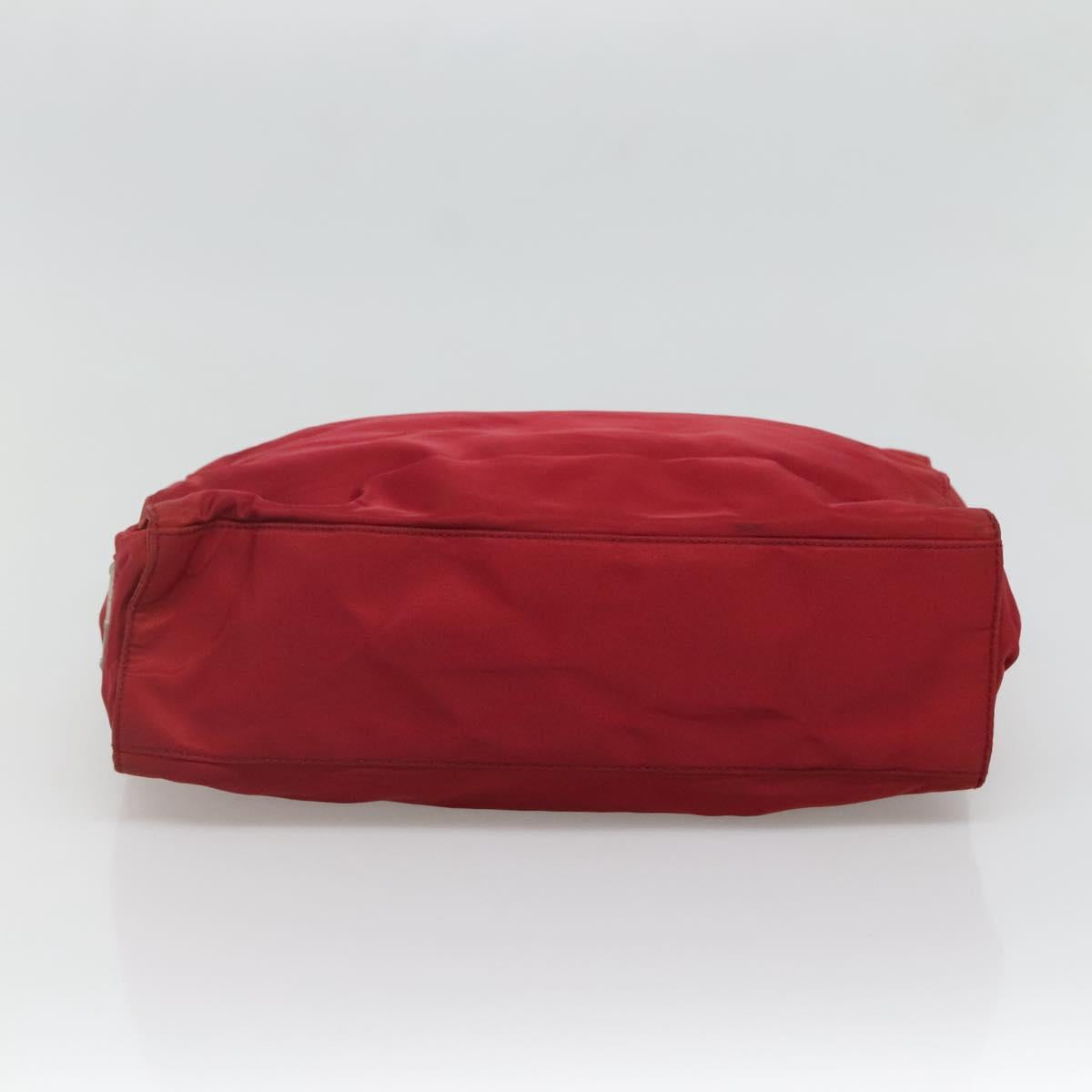 PRADA Tote Bag Nylon Red Silver