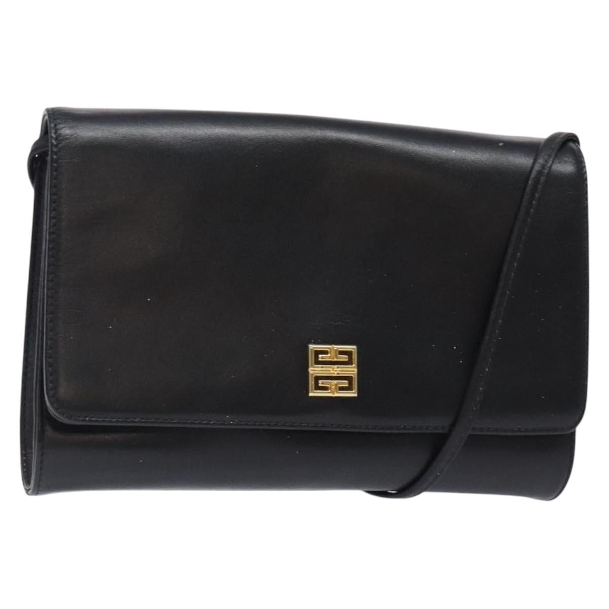 GIVENCHY Shoulder Bag Leather Black Gold