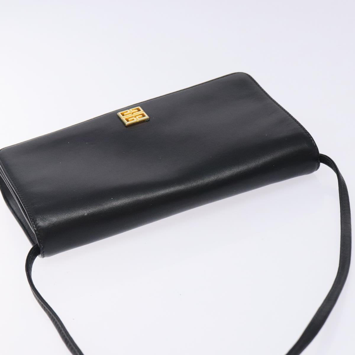 GIVENCHY Shoulder Bag Leather Black Gold