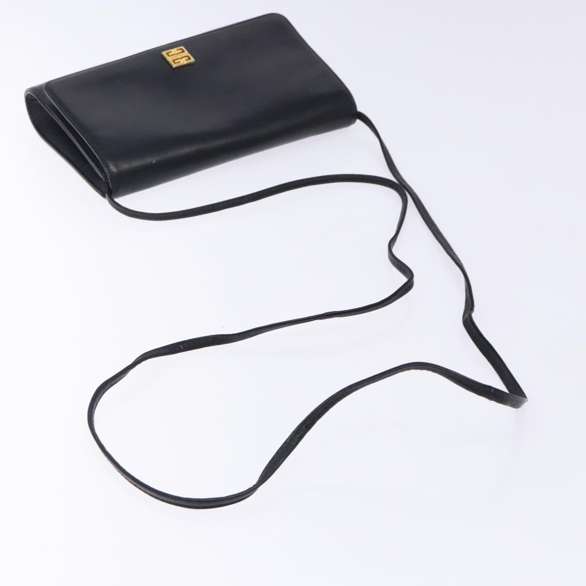 GIVENCHY Shoulder Bag Leather Black Gold
