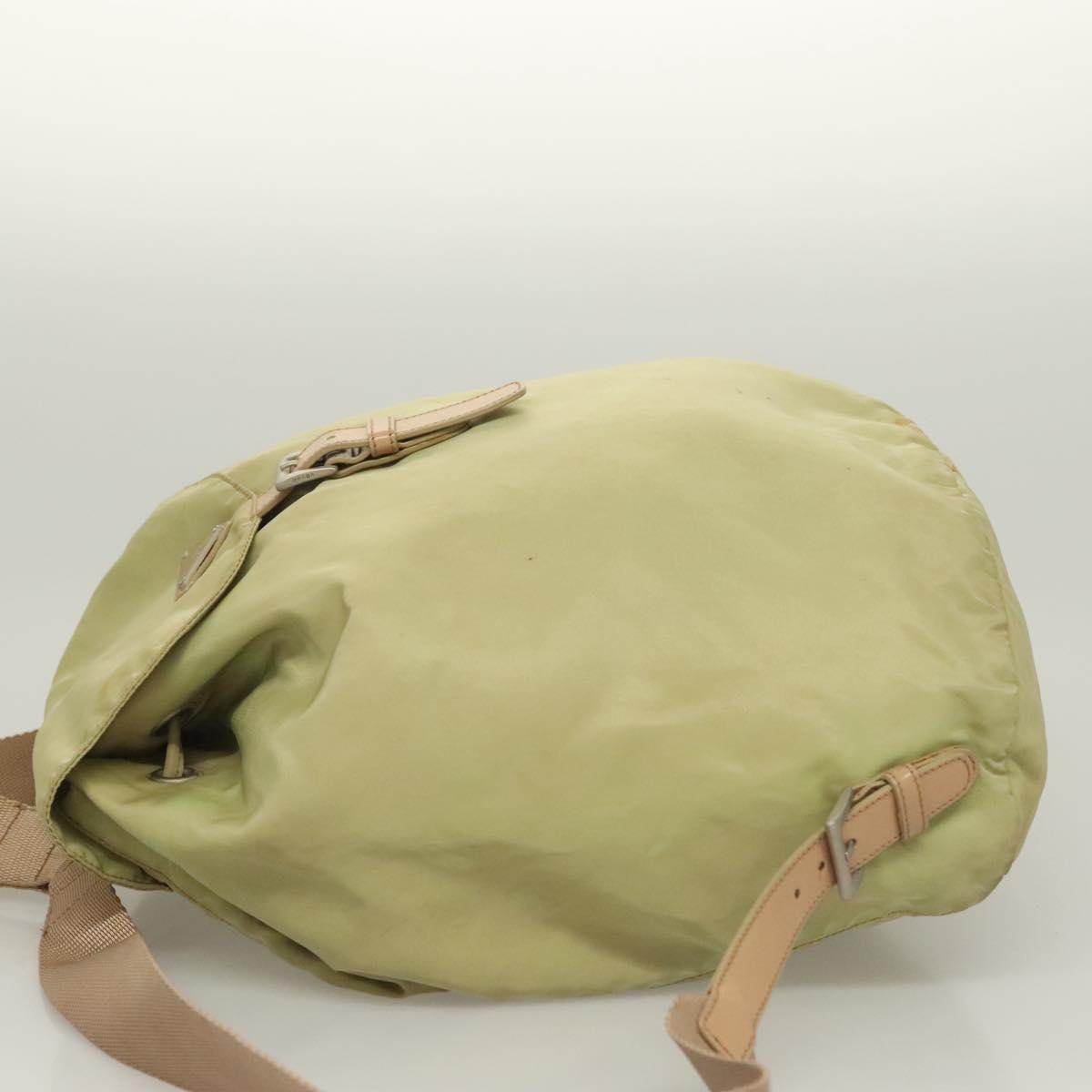 PRADA Backpack Nylon Beige Silver
