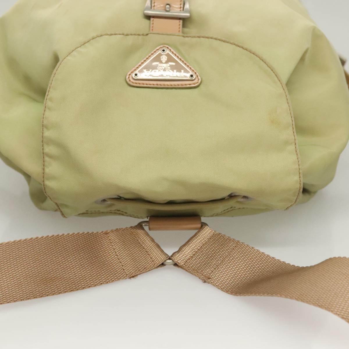 PRADA Backpack Nylon Beige Silver