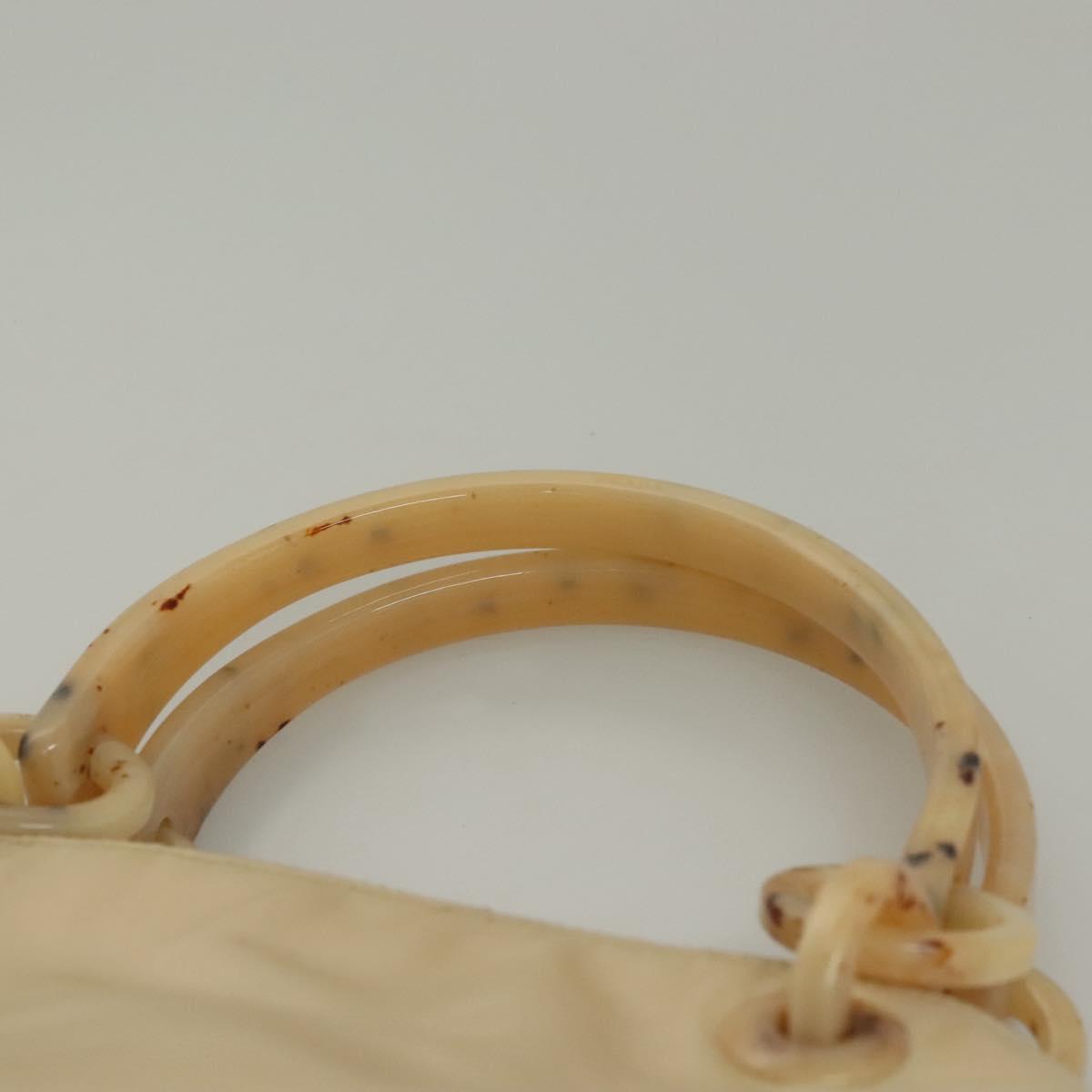 PRADA Hand Bag Nylon Beige Silver