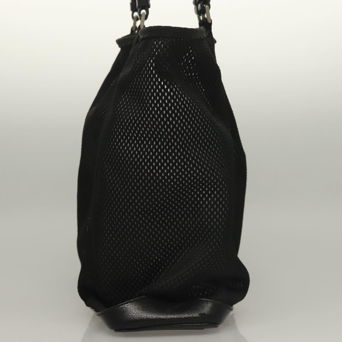 PRADA Tote Bag Nylon Black Silver